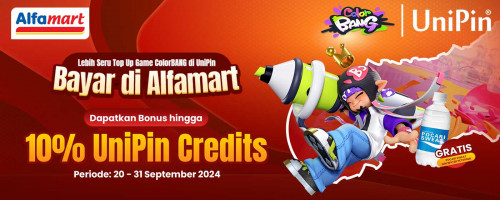 Lebih Seru Top Up Game ColorBANG dan Bayar di Alfamart, Gratis Pocari Sweat Ion + Bonus 10% UniPin Credits